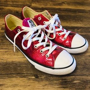 Sparkly Pink Converse Big Girls Size 4.5/Women 7.5